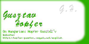 gusztav hopfer business card